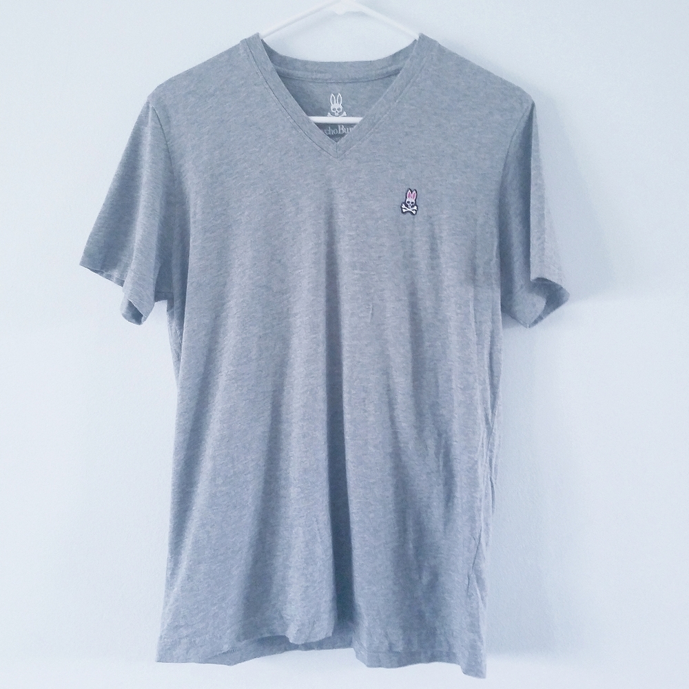 Psycho Bunny heather grey classic v-neck t-shirt 3